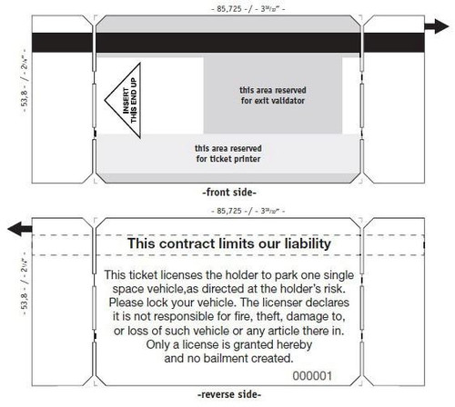 Caymil Ticket Company Amano ACI Mag Stripe ETP-20/ETP-203 Tickets. $28 per 1,000 