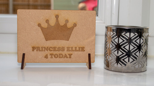 Birthday Crown Wooden Postcard