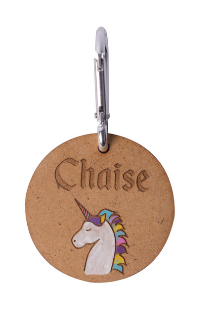 Wooden Unicorn Bag Tag