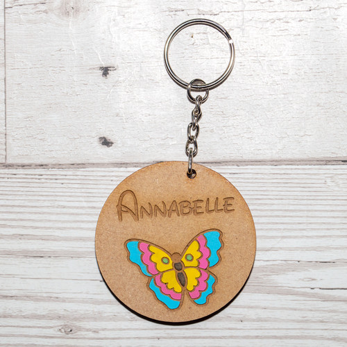 Wooden Butterfly Bag Tag