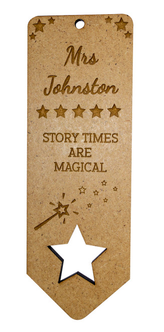 Wooden Bookmark Star design