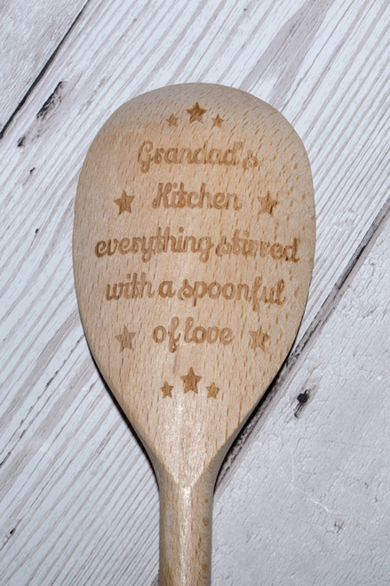 Personalised Spoonful of Love with Stars Wooden Spoon