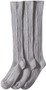 Knee High Socks 12- 6 Grey Cable 4 Pack