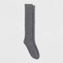 Knee High Socks 12- 6 Grey Cable 4 Pack