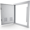 Sunstone-Grill-Classic-Series-17-Inch-Stainless-Steel-Left-Hinge-Vented-Vertical-Single-Access-Door-A-DV1724-L-Open