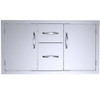 Sunstone Grills Classic Series 42-Inch Stainless Steel Flush Mount Double Access Door & Double Drawer Combo-Front-View