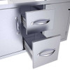 Sunstone Grills Classic Series 42-Inch Stainless Steel Flush Mount Double Access Door & Double Drawer Combo-Drawers-View