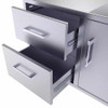Sunstone Signature Series 36-Inch Stainless Steel Beveled Frame Double Access Drawer and Door Combo