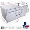 Sunstone Signature Series 36-Inch Stainless Steel Beveled Frame Double Access Drawer and Double Door Combo