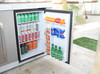 Kokomo Built-In Outdoor Kitchen Refrigerator with Temp Control Soda Rack and Lights and Door Sleeve