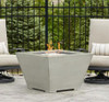 Cove 37 Inch Square GFRC Propane Fire Pit in Natural Gray by The Outdoor GreatRoom Company