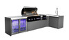 Whistler 5-Burner 140 x 61-Inch Gas Grill Island with 90-Degree Corner, Infrared Rear Burner, Refrigerator, Double Side Burner, and Rotisserie Kit