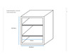 end zone bbq kitchen open shelf cabinet line drawing
