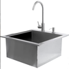 Premium 21-Inch Outdoor Rated Stainless Steel Drop In Sink With Hot/Cold Faucet - BBQ-260-SINK-21