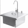 Premium 21-Inch Outdoor Rated Stainless Steel Drop In Sink With Hot/Cold Faucet - BBQ-260-SINK-21
