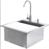 Premium 21-Inch Outdoor Rated Stainless Steel Drop In Sink With Hot/Cold Faucet - BBQ-260-SINK-21