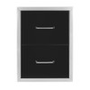 Wildfire 16-Inch Black 304 Stainless Steel Double Access Drawer