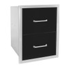 Wildfire 16-Inch Black 304 Stainless Steel Double Access Drawer