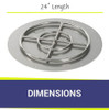 American Fire Products 24" Round Stainless Steel Flat Pan with AWEIS System (18" Ring) - Natural Gas - SS-RFPAWEIS-N-24