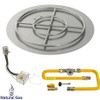 American Fire Products 30" Round Stainless Steel Flat Pan with AWEIS System (24" Ring) - Natural Gas - SS-RFPAWEIS-N-30H