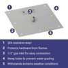 American Fire Products 12" Square Stainless Steel Flat Pan (1/2" Nipple) - SS-SQFP-12
