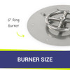 American Fire Products 12" Round Stainless Steel Flat Pan With 6" Fire Ring - SS-RFP-12-ASBL