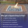 American Fire Products 24" Stainless Steel Square Drop In Pan With 18" Fire Ring - SS-SQP-24-ASBL