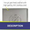 American Fire Products 36" Stainless Steel Square Drop In Pan With 18" Fire Ring - SS-SQP-36-ASBL