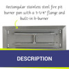 American Fire Products 18" x 6" Stainless Steel Rectangular Drop-In Fire Pit Pan - SS-AFPP-18