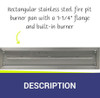 American Fire Products 36" x 6" Stainless Steel Linear Drop-In Pan - SS-LCB-36