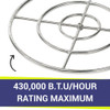 American Fire Products 30" Triple-Ring Stainless Steel Burner with a 3/4" Inlet - SS-FR-30
