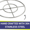 American Fire Products 24" Double-Ring Stainless Steel Burner with a 1/2" Inlet - SS-FR-24