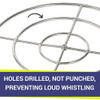 American Fire Products 36" Triple-Ring Stainless Steel Burner with a 3/4" Inlet - SS-FR-36