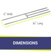American Fire Products 36" x 6" Stainless Steel H-Style Burner - Natural Gas - SS-H-36