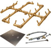 Warming Trends 30-Inch Square Natural Gas Fire Pit Burner Kit W/ 19.5 X 21.5-Inch Original CROSSFIRE Brass Burner - Match Light Ignition - CFB240NGALPL30SFK1