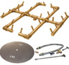 Warming Trends 30-Inch Round Propane Fire Pit Burner Kit W/ 19.5 X 21.5-Inch Original CROSSFIRE Brass Burner - Match Light Ignition - CFB240LPALPL30CFK1