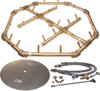 Warming Trends 30-Inch Round Natural Gas Fire Pit Burner Kit W/ 22.75 X 21.75-Inch Octagonal CROSSFIRE Brass Burner - Match Light Ignition - CFBO280NGALPL30CFK2