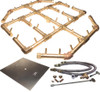 Warming Trends 42-Inch Square Propane Fire Pit Burner Kit W/ 29.5 X 27.5-Inch Octagonal CROSSFIRE Brass Burner - Match Light Ignition - CFBO360LPALPL42SFK2