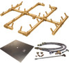 Warming Trends 36-Inch Square Natural Gas Fire Pit Burner Kit W/ 21.5-Inch Original CROSSFIRE Brass Burner - Match Light Ignition - CFB290NGALPL36SFK2