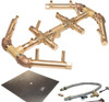 Warming Trends 18-Inch Square Propane Fire Pit Burner Kit W/ 12.5 X 14.5-Inch Octagonal CROSSFIRE Brass Burner - Match Light Ignition - CFBO140LPALPL18SFK1