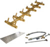 Warming Trends 28 X 11-Inch Linear Natural Gas Fire Pit Burner Kit W/ 22 X 5.25-Inch Tree-Style CROSSFIRE Brass Burner - Match Light Ignition - CFBT170NGALPL2811FK1