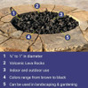 American Fire Products Medium Black Lava Rock 10 Pounds - LAVA-M-10