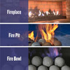 American Fire Products 4" Matte Black Lite Stone Fire Balls - Set of 6 - AFG-FBL-MB-6B