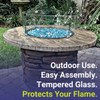 American Fire Products Round Glass Flame Guard for 19" x 6" Round Drop-In Fire Pit Pan - FG-RSP-19
