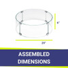 American Fire Products Round Glass Flame Guard for 25" x 6" Round Drop-In Fire Pit Pan - FG-RSP-25