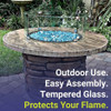 American Fire Products Round Glass Flame Guard for 25" x 6" Round Drop-In Fire Pit Pan - FG-RSP-25