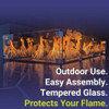 American Fire Products Rectangular Glass Flame Guard for 18" x 6" Drop-In Fire Pit Pan - FG-AFPP-18