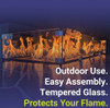 American Fire Products Rectangular Glass Flame Guard for 24" x 8" Drop-In Fire Pit Pan - FG-AFPP-24