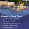 American Fire Products Rectangular Glass Flame Guard for 36" x 12" Drop-In Fire Pit Pan - FG-AFPP-36