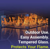 American Fire Products Rectangular Glass Flame Guard for 48" x 14" Drop-In Fire Pit Pan - FG-AFPP-48